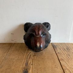 木製クマの頭部彫刻 - メルカリ