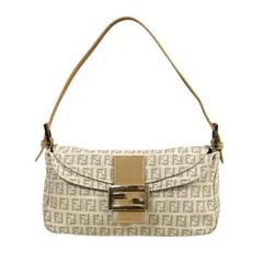 フェンディ マンマバケット ズッキーノ ショルダーバッグ キャンバス 8BR003 ベージュ レディース  FENDI  中古 フェンディ