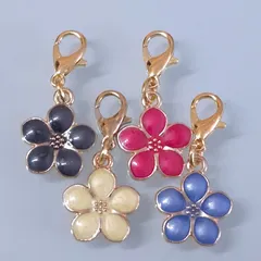 【298】ミニサイズ♡ファスナーチャーム♡4個セット♡お花♡キーホルダーチャーム♡