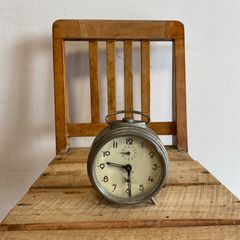 精工舎　目覚まし時計　ビンテージINTERMITTENT ビンテージ 精工舎 SEIKOSHA 目覚まし時計 蓄光 レトロ 昭和 動作品