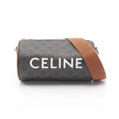 セリーヌ CELINE ショルダーバッグ トリオンフ ブラウン PVCコーティングキャンバス レザー トリオンフ ショルダーバッグ レディース Used A