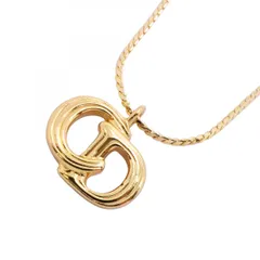 ★SALE【6jbb0141-k】クリスチャンディオール ネックレス CDロゴ GPメッキ ゴールド【中古】レディース