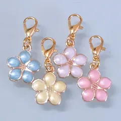 【301】ミニサイズ♡ファスナーチャーム♡4個セット♡お花♡キーホルダーチャーム♡