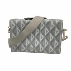 ★SALE【6bb2664】クリスチャンディオール ショルダーバッグ CDダイアモンド PVC グレー シルバー金具【中古】メンズ