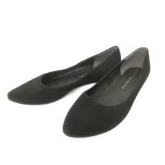 ツモリチサト ウォーク tsumori chisato walk スエード パンプス ローヒール 23.0㎝ 黒 ブラック ■YHS4