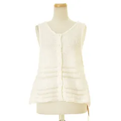 【l'atelierdusavon】25SS 73-01-KN-001-25-1 チュール編みこみ お花のベストノースリーブニットのサムネイル