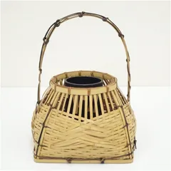 竹編宗全籠花入  花入れ 茶道 茶道具 花瓶 花器 おしゃれ フラワーベース 道具 茶室 華道 華道具 インテリア hnir 5月 7月 11月 春夏秋