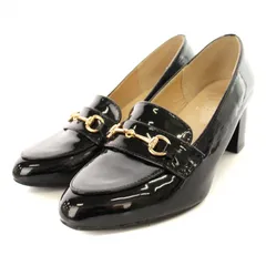 ハルタ HARUTA パンプス エナメル チャンキーヒール 24cm 黒 /MM ■MA