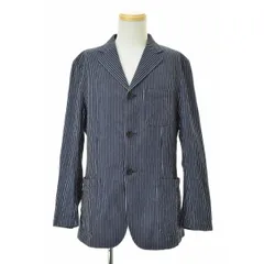 【BURBERRYBLACKLABEL】BMP52-416-28 ストライプ柄デニム 3ボタンテーラードジャケット