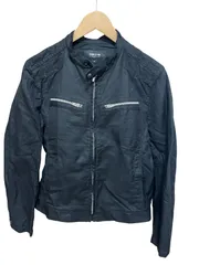   COMME CA ISM  コムサイズム　リネン入りアウター　ジャンパー　ブルゾン　ブラック　メンズ　サイズM【Z1798】