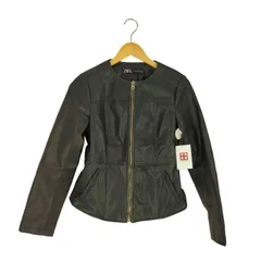 ザラ ZARA フェイクレザー ペプラムジャケット レディース import：M 