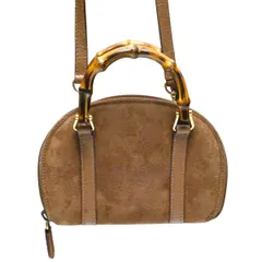 GUCCI グッチ バンブー スエード/レザー 2WAY ミニウォレット ハンドバッグ ショルダーバッグ 039･1705･0701 チャ K2602-k187 GUCCI グッチ バンブー スエード/レザー 2WAY ミニウォレット