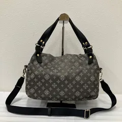 28　russet　ラシット　ハンドバッグ　 2way　ショルダーバッグ　モノグラム　 総柄　グレー×ブラック系　ナイロン　 レザー　ポケット多数　レディース