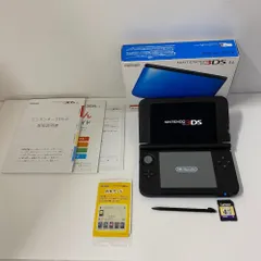 08w15505【動作確認済み】ニンテンドー3DS LL ブルー×ブラック 外箱/取説/ARカード/タッチペン/SDカード付 Nintendo 任天堂 ゲームハード 【中古品】