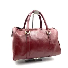 Cartier  カルティエ　must de Cartier マストドゥカルティエ　ミニボストンバッグ　ハンドバッグ　レザー　本革　ボルドー　ゴールド金具　側面ロゴ　レディース　ラグジュアリー　高級　ハイブランド