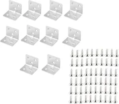 EINEY 棚受け金具 L字 アングル コーナーブレース アングルブラケット 家具固定用 ネジ付き (10個セット,  38x30x30)
