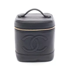 シャネル CHANEL ハンドバッグ ココマーク ブラック レザー ココマーク 縦型バニティ レディース Used A
