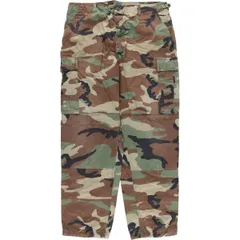 古着 00年代 米軍実品 迷彩柄 ウッドランドカモ リップストップ ミリタリー カーゴパンツ コンバットパンツ USA製/eaa616343