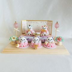 雛人形 お雛様 ハンドメイド リバティ つまみ細工 おしゃれ くま ねこ