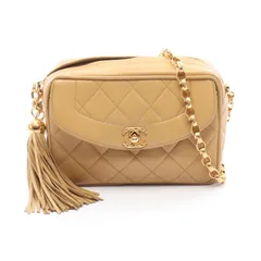 シャネル CHANEL ショルダーバッグ マトラッセ ダイアナフラップ ベージュ ラムスキン（羊革） ミニマトラッセ ダイアナ チェーンショルダー レディース Used B