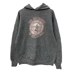 80～90s USA製 RUSSELL ATHLETIC プリントスウェット パーカー L グレー ラッセルアスレティック プルオーバー 80年代～ 秋物 a802-6014