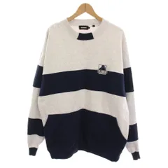 エクストララージ X-LARGE スウェット トレーナー ボーダー 長袖 XL ライトグレー ネイビー ロゴ 101221012003 /YM