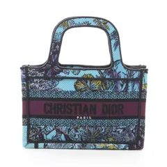 ディオール Dior ハンドバッグ BOOK TOTE ブックトート ミニ ブルー/パープル/マルチ キャンバス ブックトート ミニ レディース Used A