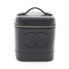 シャネル CHANEL ハンドバッグ ココマーク ブラック レザー ココマーク 縦型バニティ レディース Used A