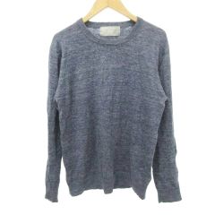 ナノユニバース nano universe Tシャツ カットソー 長袖 クルーネック 無地 薄手 Sサイズ 青 ブルー ■YHS2