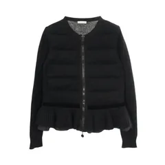 モンクレール MONCLER カーディガン フリル ニットダウンジャケット ブラック ウール カシミヤ フリルニットカーディガン レディース Used Aのサムネイル
