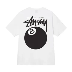 STUSSY ステューシー 8 BALL TEE 半袖 Tシャツ バックプリント エイトボール ビッグロゴ ストリート 人気モデル メンズ レディース ユニセックス オーバーサイズ ブラック 定番 スケーター 春夏 完売デザイン
