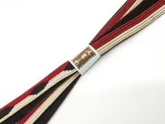 【京松】和装小物 帯締め 長尺 Lサイズ 平組 美品 帯締 r8w02-85