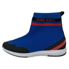 DIESEL(ディーゼル) スニーカー 37 レディース美品  - ブルー×黒×レッド ソックススニーカー