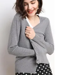 ＜在庫処分＞春秋新作 レディース 長袖 ニットカーディガン ショート丈 韓国風 羽織り 大きいサイズ 薄手 セーター アウター bu1