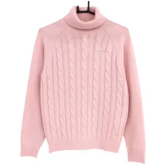 【美品】キャロウェイ タートルネックセーター ライトピンク 身頃ケーブル編み レディース M ゴルフウェア 2025年モデル Callaway