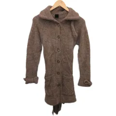 ユナイテッドアローズ ピンクレーベル UNITED ARROWS PINK LABEL カーディガン ニット アルパカ ベルト付 茶 ブラウン 約M ■YHS11