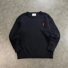 AMI Alexandre Mattiussi アミ アレクサンドル マテュッシ ニット セーター ハート 刺繍 ブラック 黒 メンズ A21FK009.016のサムネイル