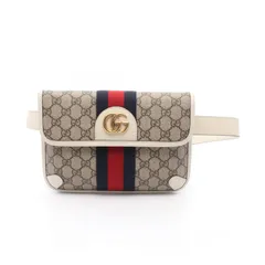 グッチ GUCCI ウエストバッグ ボディバッグ GGスプリーム オフィディア ベルトバッグ 674081 ベージュ/ホワイト PVCコーティングキャンバス レザー オフィディア ベルトバッグ