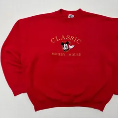 90s USA製 Mickey&Co. ディズニー公式 ミッキーマウス スウェット 刺繍ロゴ XL 【3141ST】