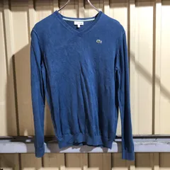 1983 LACOSTE セーター ネイビー XS 相当 ラコステ ニット コットン 薄手 ワンポイント 刺繍ロゴ 古着卸 アメリカ仕入