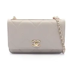 シャネル CHANEL ショルダーバッグ トレンディCC マトラッセ A80982 グレー ラムスキン（羊革） マトラッセ チェーンウォレット レディース Used A