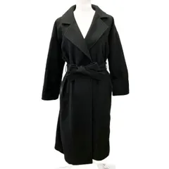 ミラオーウェン Mila Owen ガウンコート チェスターコート ジャケット ウール混 ベルト付 ロング F 黒 ブラック ■YHS2 0907