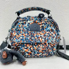 45　KIPLING　キプリング　ハンドバッグ　 3way　ショルダーバッグ　リュック　総柄　ナイロン　 軽量　ミニバッグ　モンキーチャーム　 レディース