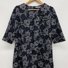 レリアン　変形ドット　ワンピース　半袖 　リボン付　アンダー付　未使用　１１号 レリアン 変形ドット ワンピース 半袖 リボン付 アンダー付 未使用