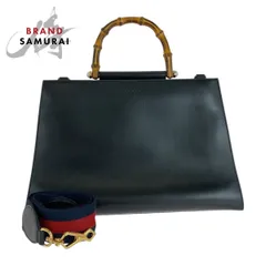美品 GUCCI グッチ バンブー ニムフェア ブラック 黒 ゴールド金具 レザー 453764 ハンドバッグ ショルダーバッグ 2WAY レディース 505127【中古】