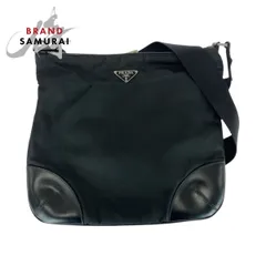 美品 PRADA プラダ テスート 三角ロゴプレート シルバー金具 ナイロン/レザー ショルダーバッグ  メッセンジャーバッグ レディース 505674【中古】