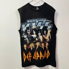 KISS キッス def leppard デフ レパード 40周年記念Tシャツ 古着 ALSTYLE アルスタイル バンドTシャツ タンクトップ メキシコ製 サイズS　　　　T-66