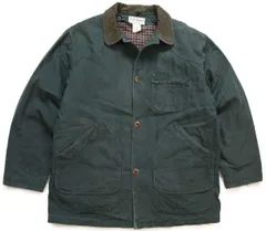 90s USA製 L.L.Bean PRIMALOFTプリマロフト ライナー付き ダック地 フィールドコート 緑 L★ジャケット ハンティング ビッグサイズ