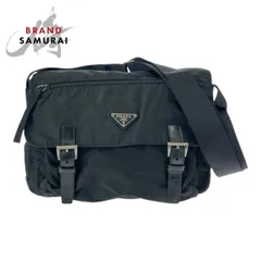 PRADA プラダ テスート 三角ロゴプレート ブラック 黒 シルバー金具 ナイロン ショルダーバッグ メッセンジャーバッグ レディース 506746【中古】