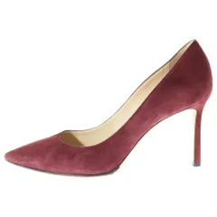 JIMMY CHOO (ジミーチュウ) AGNES アグネス ポインテッドトゥ スウェード ハイヒール パンプス レディース ワインレッド